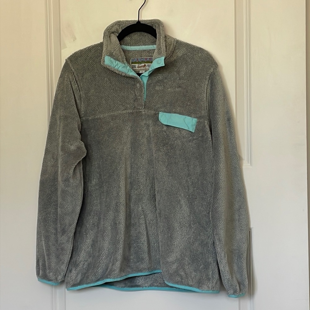 Jachs Cabin Gray Teddy Snap Pullover Large